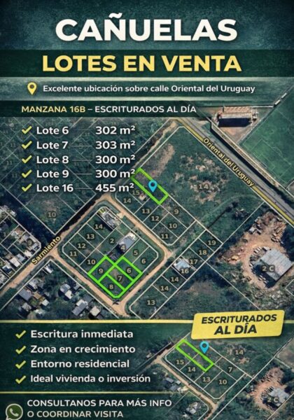 Lotes en Cañuelas | Excelente ubicación